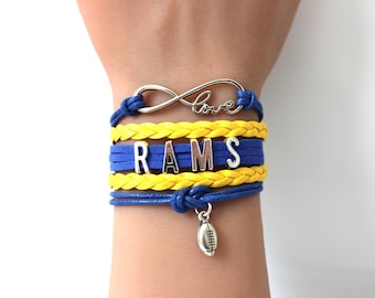 Love LOS ANGELES-Love RAMS-Football Multilayered Cord Bracelet