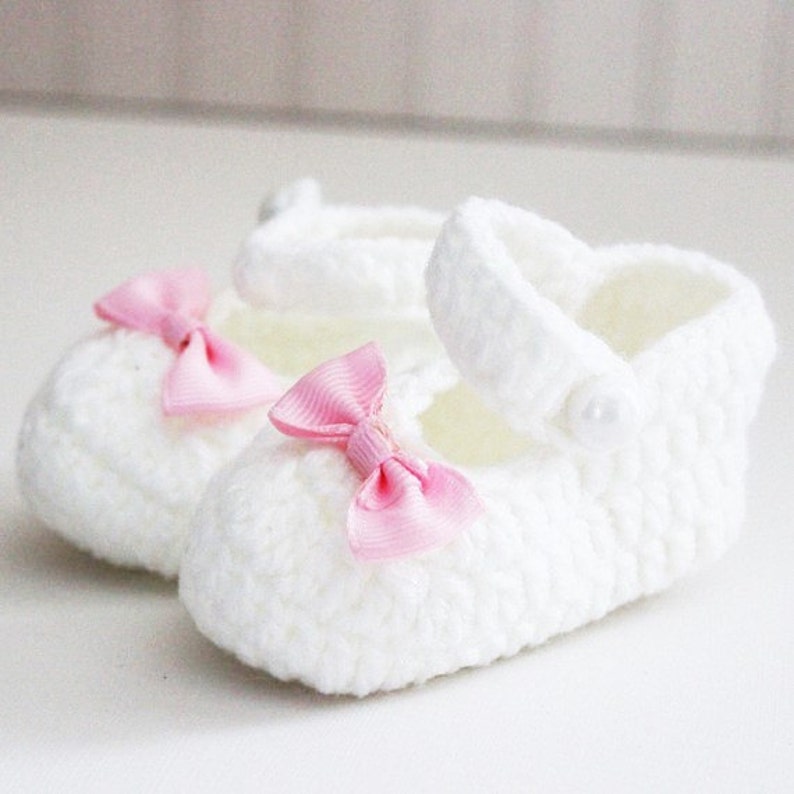 White Baby Crochet Shoes - Etsy