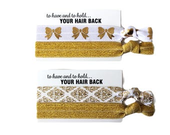 White Gold Diamond Filigree-White Gold Bow-Hair Ties-Shimmer Gold