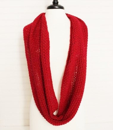 Red Knitted Infinity Scarf - Etsy