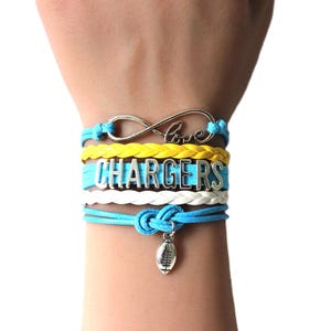 Love CHARGERS Multilayered Football Cord Bracelet