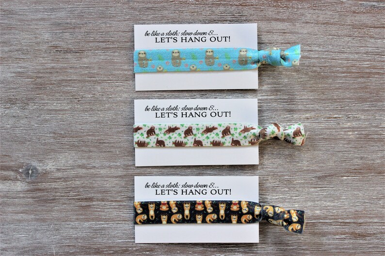 Sloth Blue-Sloth White-Sloth Navy Blue-Hair Ties-Slow Down LET'S HANG OUT image 2