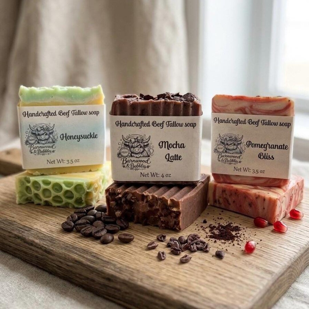 Grass Fed Tallow Soap Bars, All Natural Cold Process Soaps , Handmade ...