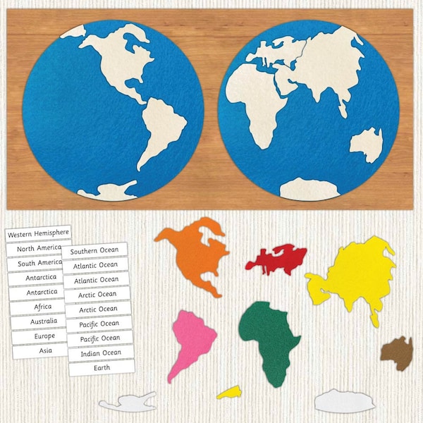 DIY Continent Map Pattern Kit (printable PDF)