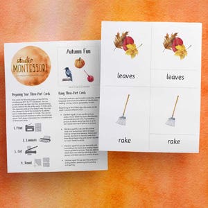 Tarjetas de 3 partes: Diversión otoñal (PDF imprimible)