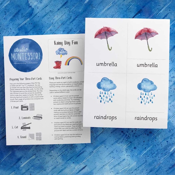 3-part cards: Rainy Day Fun (printable PDF) 