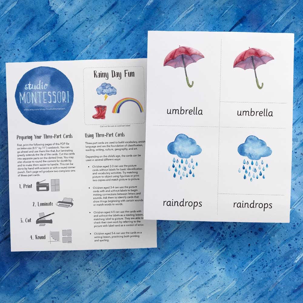 3-part Cards: Rainy Day Fun (printable PDF) - Etsy