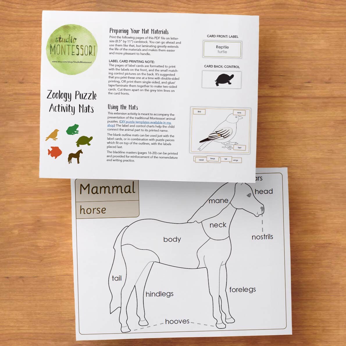 DIY Zoology Puzzle Activity Mats printable PDF Etsy