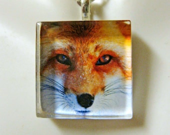 Red fox pendant and chain - WGP01-003