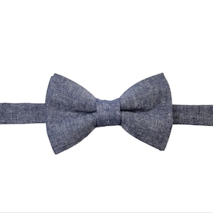 Navy Linen bow tie, Blue linen bow tie, baby bowtie, boys bowtie ,adult bow tie, men&#39;s bowtie,  navy bowtie, Linen bowtie, blue linen bowtie