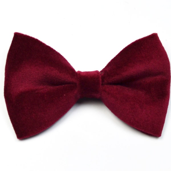 Velveteen Wine bow tie For Men/Boys/Children/Kids/Girl/Dog/Groomsmen/Baby's/Father's Day/Father and Son/Hairbow/Wedding/Gift For Him