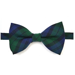 Navy and Green Stewart Plaid Bow Tie/For Men/Boys/Children/Kids/Girl/Dog/Groomsmen/Baby's/Father's Day/Hairbow/Wedding/Gift For Him