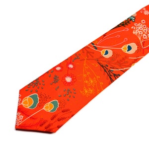 Orange Floral Tie/Orange Floral Tie, Tie For Him, Kids Tie, Mens Tie, Pre Tie, Wedding Tie,Handmade,