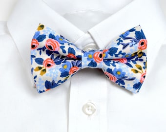 Rosa in Periwinkle Blue Floral bow tie/For Men/Boys/Children/Kids/Girl/Dog/Groomsmen/Baby&#39;s/Father&#39;s Day/Hairbow/Wedding/Gift For Him