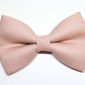 Rose Pink Linen bow tie/For Men/Boys/Children/Kids/Girl/Dog/Groomsmen/Baby&#39;s/Father&#39;s Day/Hairbow/Wedding/Gift For Him