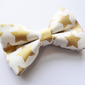 Beige bow tie with Gold Star printed Bow Tie, boy bow tie, baby bow tie, adult bow tie, men's bow tie, Gold bow tie, Star bow tie