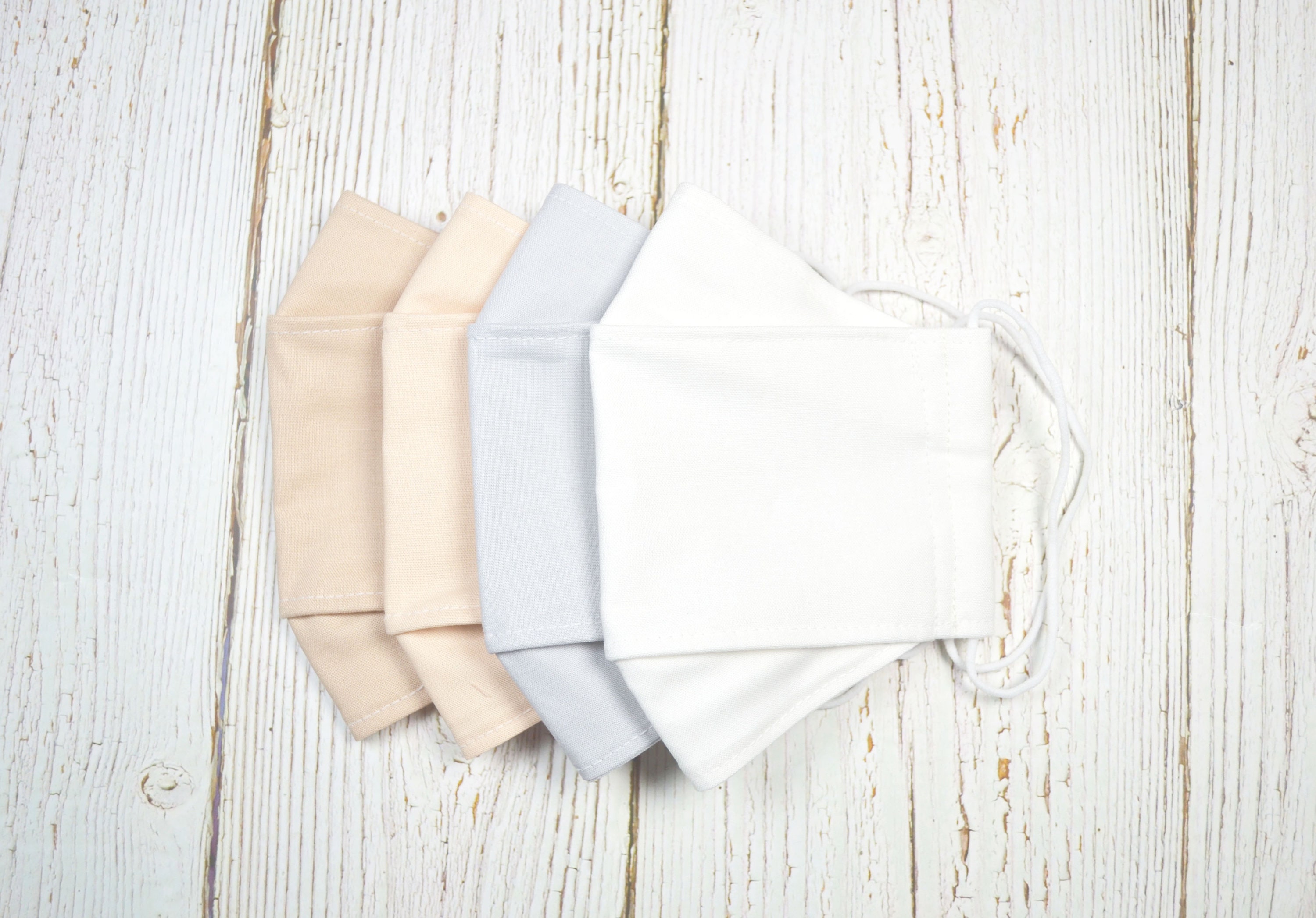 Reusable Face Mask- White/Silver Gray/Light Parfait/Champagne/Washabl…