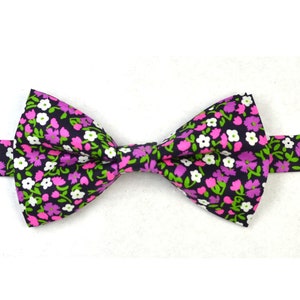 Violet Floral bow tie//For Men/Boys/Children/Kids/Girl/Dog/Groomsmen/Baby&#39;s/Father&#39;s Day/Hairbow/Wedding/Gift For Him