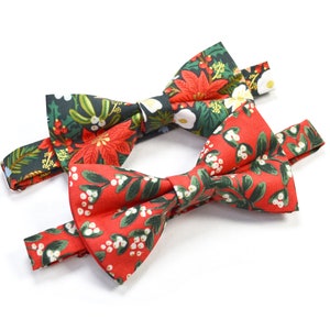 Gravata-borboleta de Natal/gravata-borboleta metálica Poinsétia/gravata-borboleta de Natal para cachorro/para crianças/para adultos/para foto de família/roupa de Natal/gravata-borboleta vermelha