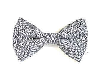 Black bow tie for boys White bowtie for men  Men's Black Tie Black Sketch Bowtie Dog Bowtie Pre tied bow tie Self tied Bowtie Handmade Gift