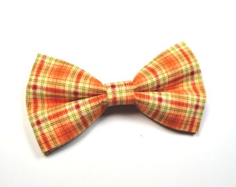 Orange Plaid Bow tie/Bow tie For Kid, For, baby, For men, For Adult/Fall/Autumn Outfit/Wedding Bow tie/Thanks Giving
