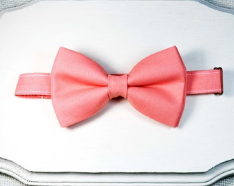 Coral Bow Tie,  boys bow tie,baby bow tie,adult bow tie, groomsmen bow tie, wedding bow tie, kids bow tie, Salmon bow tie