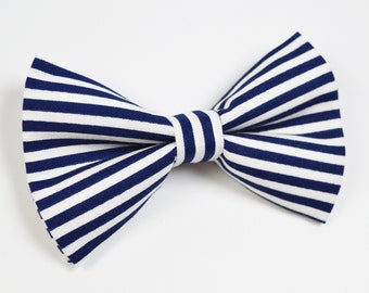 Navy Stripe bow ties, boy bow tie, baby bow tie, adult bow tie, men's bow tie,navy bow tie, ringbearer, wedding bow tie,children