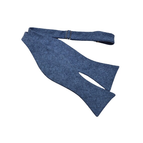 Gravata borboleta de linho azul – Gravata borboleta masculina