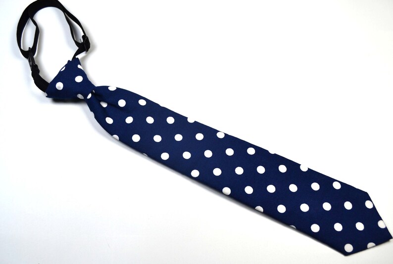 Navy with White Big dotted Pre-Tied Neck tie Boys Neck TieKids NecktieBaby necktiefor WeddingPre-Tied Neck TieNavy tie