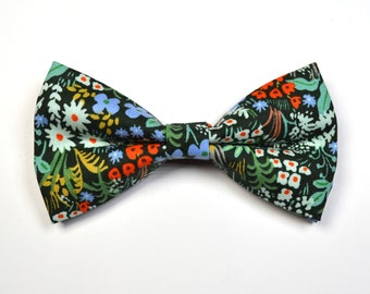 English Garden Meadow Orange Floral bow tie/For Men/Boys/Children/Kids/Girl/Dog/Groomsmen/Baby's/Father's Day/Hairbow/Wedding/Gift For Him