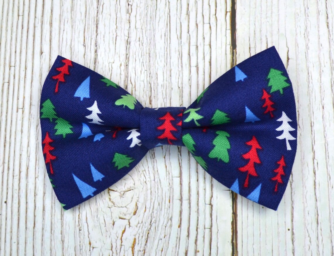 Christmas Tree Bow Tie/navy/red Bow Tie Boys Bow Tie/christmas Etsy