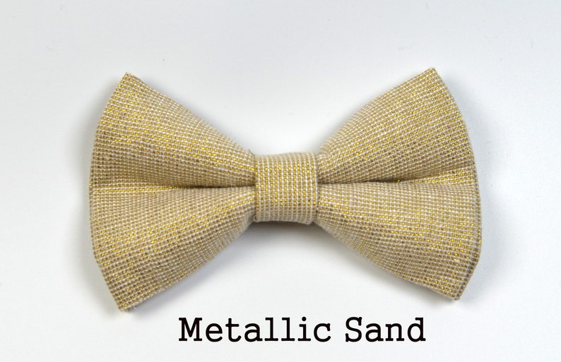 Metallic Gold Linen Bow Tie Boy Bow Tie Gold Bow Tie Etsy
