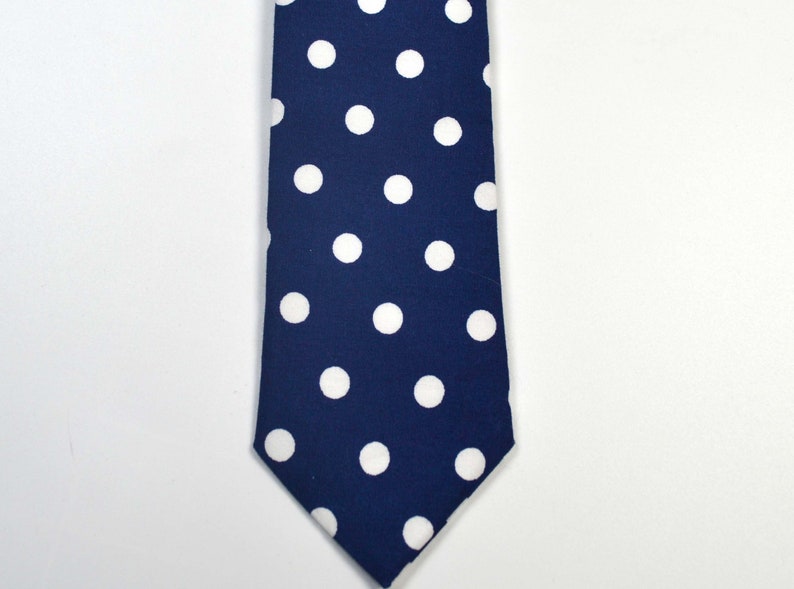 Navy with White Big dotted Pre-Tied Neck tie Boys Neck TieKids NecktieBaby necktiefor WeddingPre-Tied Neck TieNavy tie