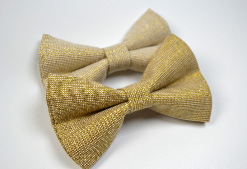 Metallic Gold Linen Bow Tie Boy Bow Tie Gold Bow Tie Etsy
