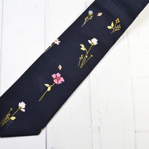 Wedding TieBlack Floral Tie, Tie For Him, Kids Tie, Mens Tie, Pre Tie, Wedding Tie, Handmade,/baby/son image 2