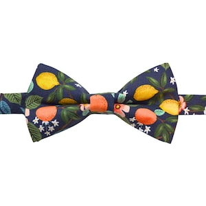 Papillon blu navy Citrus Grove/Per bambini/Adulti/Uomo/Sposo/Bambini/Neonati/Limone/Carta fucile