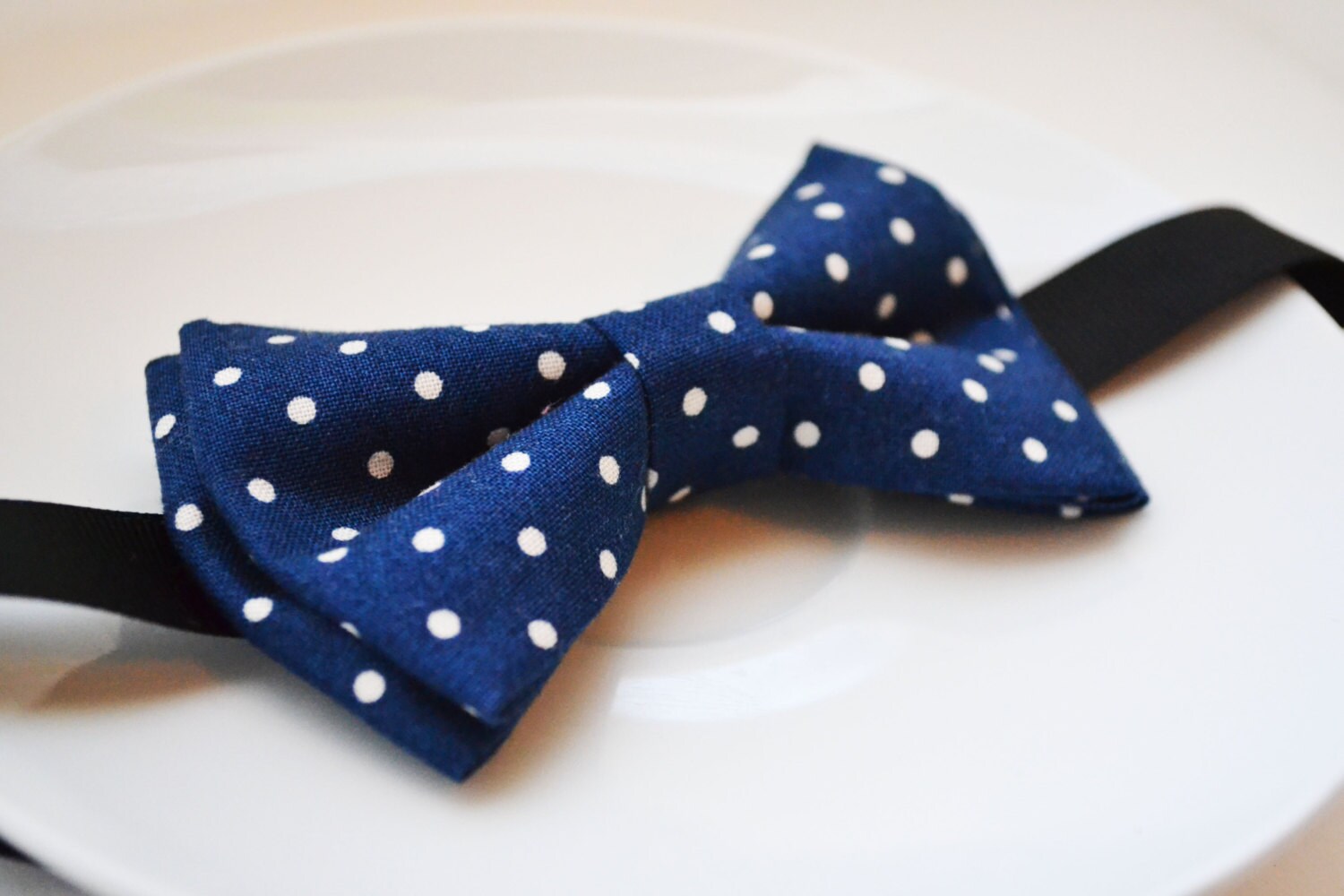 Navy Blue With White Dot Boys Bow Tie Infant Bowtietoddler | Etsy