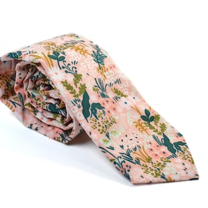 Floral Tie, Neck Tie, Wedding Tie, Pink Tie, Youth Tie, Men&#39;s Tie, Kid&#39;s Tie, English Meadow Pink, Rifle Paper Co accessories