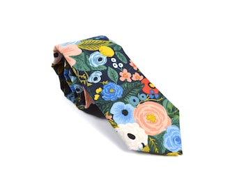 English Garden Party Navy Neck tie/Floral/For Men/Adult/Children/Kids/Groomsmen/Gift For Him/baby/son