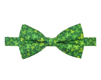 Clover bow tie/St. Patrick's Day/Irish bow tie/Shamrock/For Men/For Kids/Made In USA/Fast Shipping