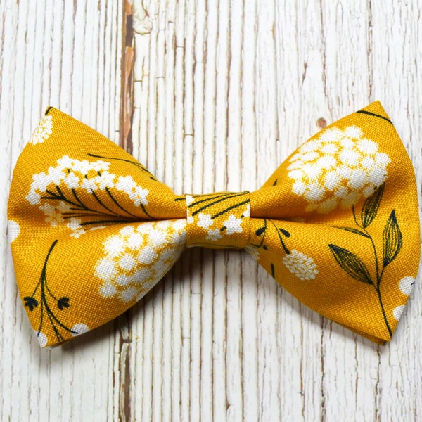 Mustard flower Bow tie /For Men/Boys/Children/Kids/Girl/Dog/Groomsmen/Baby's/Father's Day/Hairbow/Wedding/Gift For Him/Father and Son