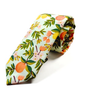 Cravatta floreale al limone/Cravatta da matrimonio/Cravatta Citrus Grove Mint/Rifle Paper Co/matrimonio/Per uomo/bambini/Sposo/neonato/figlio