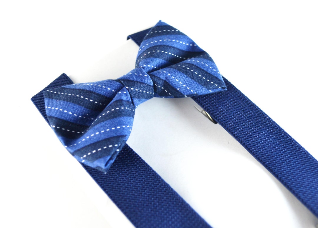 childrens navy bow tie and suspenders