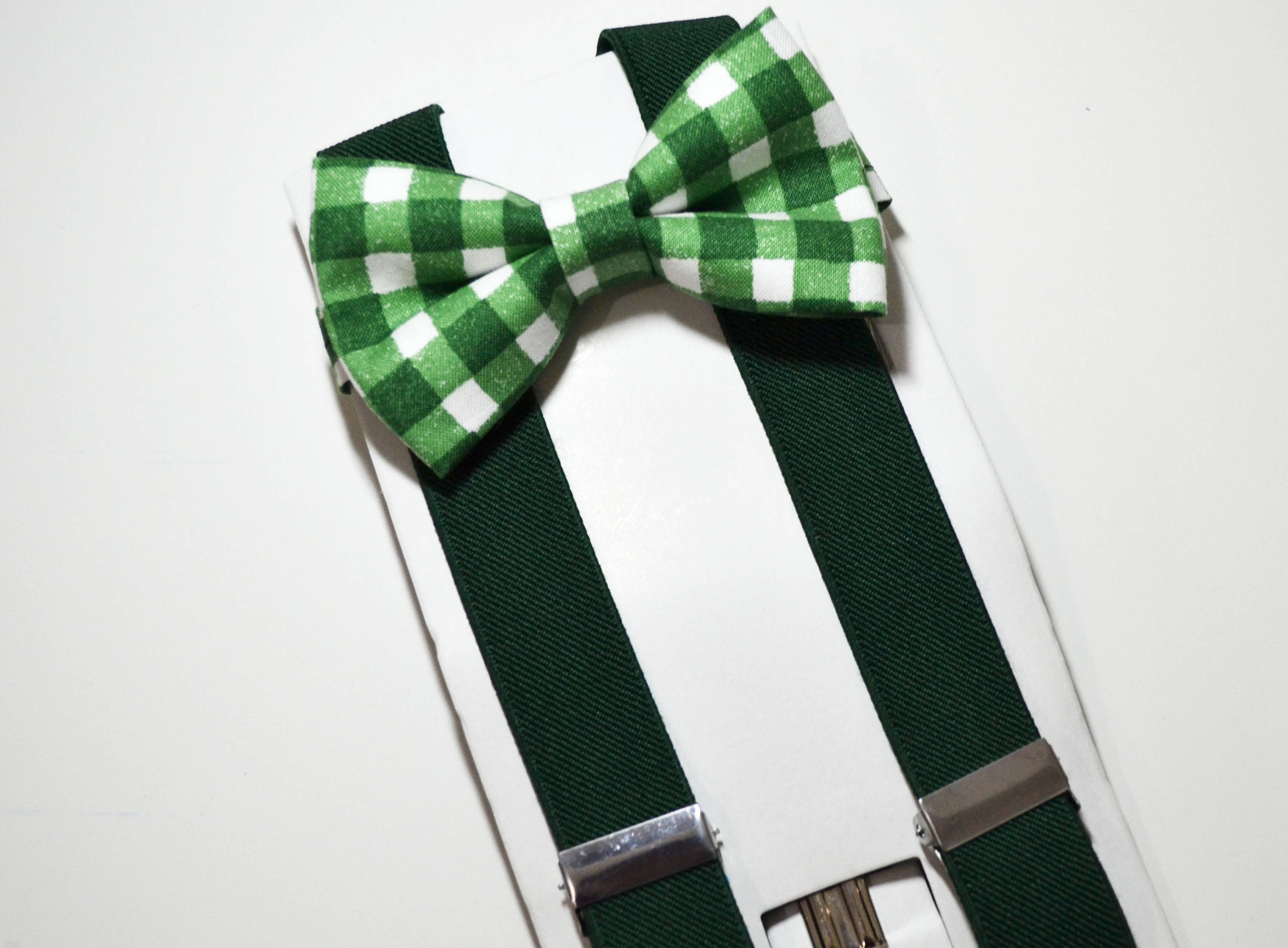 Green Plaids Bow tie And Choose one Green or Dark Green Etsy