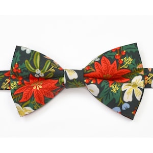 Gravata borboleta de Natal/Gravata borboleta metálica Poinsétia/Gravata borboleta de Natal para cachorro/para crianças/para adulto/para foto de família/roupa de Natal/gravata borboleta vermelha