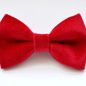 Red Velveteen Bow tie /For Men/Boys/Children/Kids/Girl/Dog/Groomsmen/Baby&#39;s/Father&#39;s Day/Hairbow/Wedding/Gift For Him/Father and Son