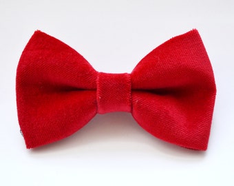 Christmas Red Velveteen Bow tie/For Men/Boys/Children/Kids/Girl/Dog/Groomsmen/Baby's/Father's Day/Hairbow/Wedding/Gift For Him/christmas red