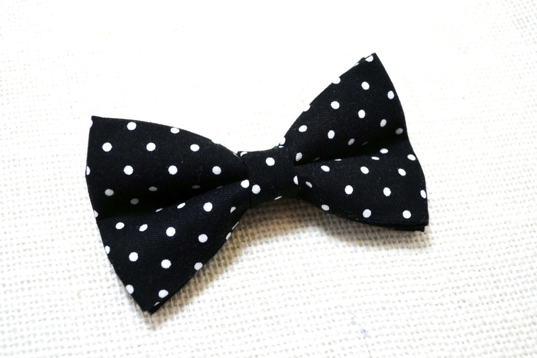 Black With White Small Polka Dot Bow Tie Baby Bow Tie Boys - Etsy