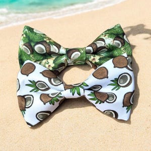 Coconut bow tie,tropical Bow Tie, Men&#39;s Bow tie, boy&#39;s bow tie, bow tie for dog, novelty bow tie, funny bow tie, gift for him, USA