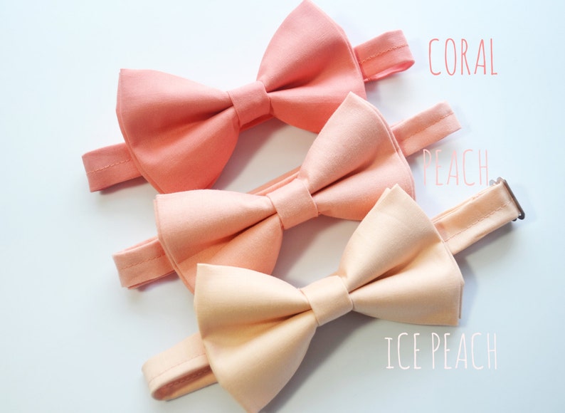 Ice Peach Bow Tie/peach Bow Tie/coral Bow Tie Boy Bow Tie Etsy